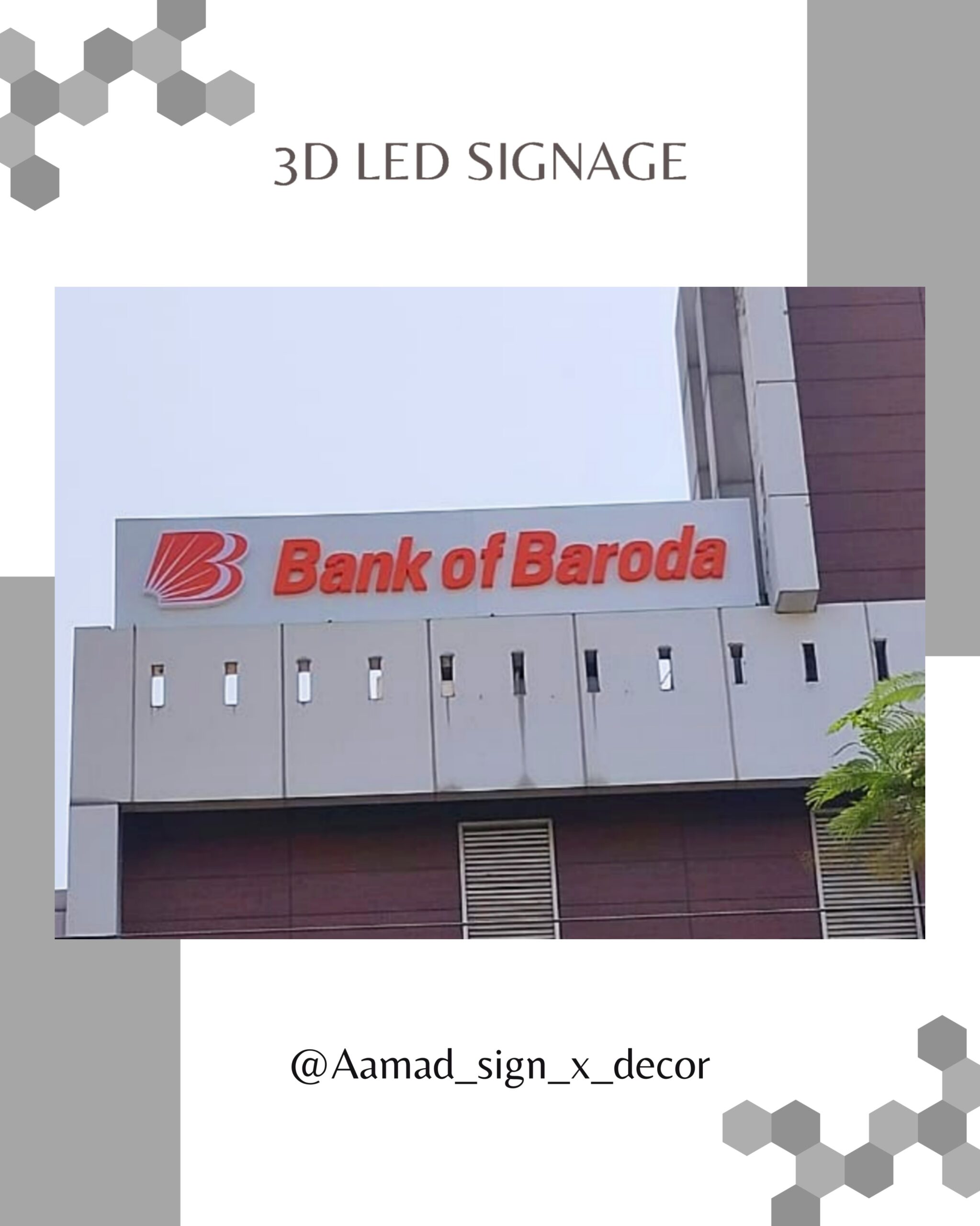 led sign board for bank of baroda in varanasi