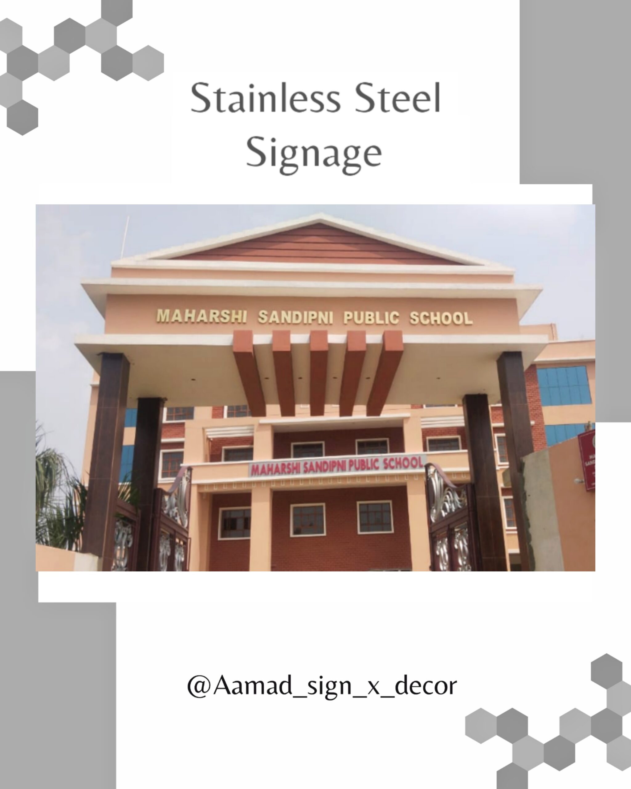 stainless steel letters installed for renowned school. at jalalpur, varanasi