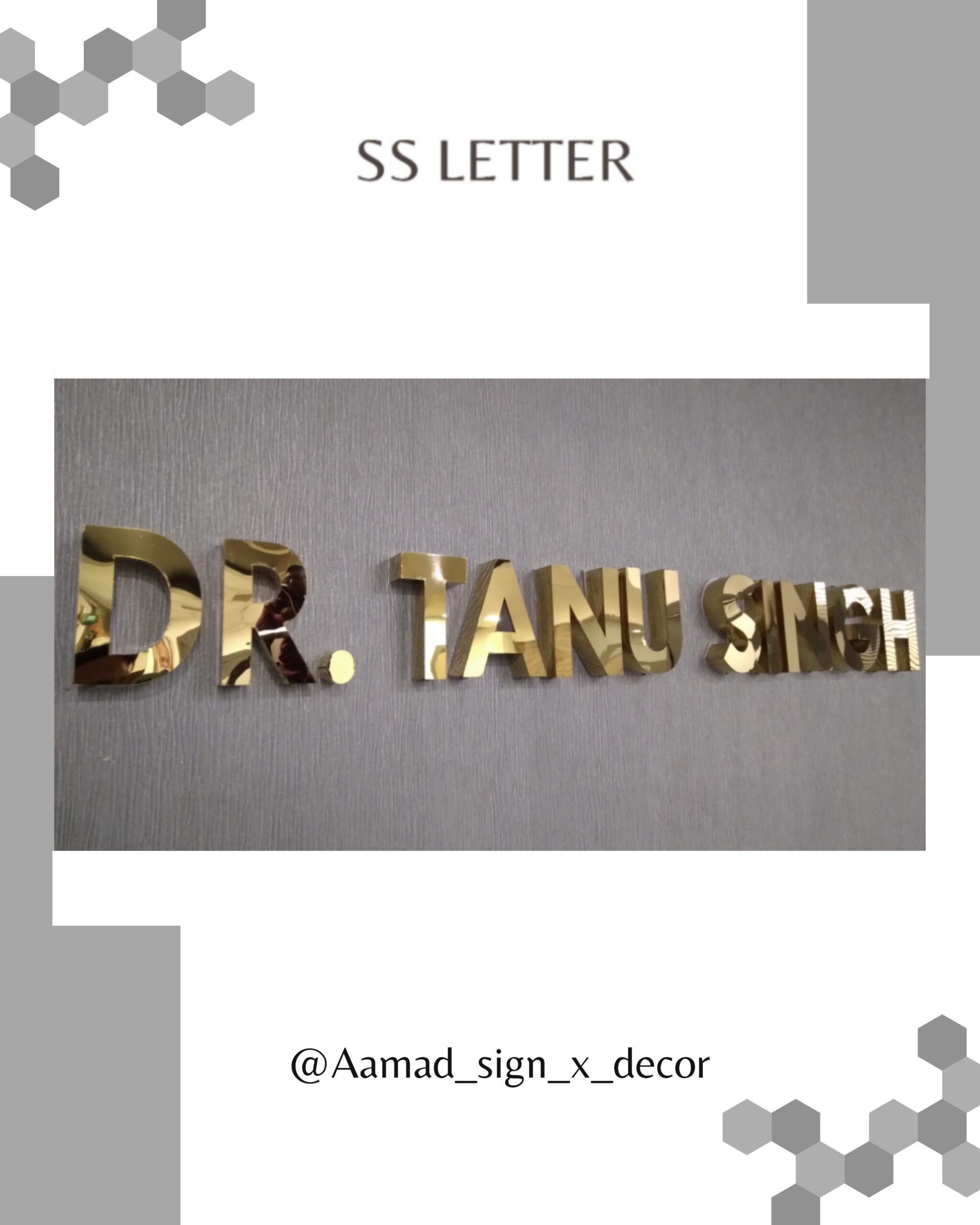 stainless steel letters done for renowned shakti diagnostics, in varanasi