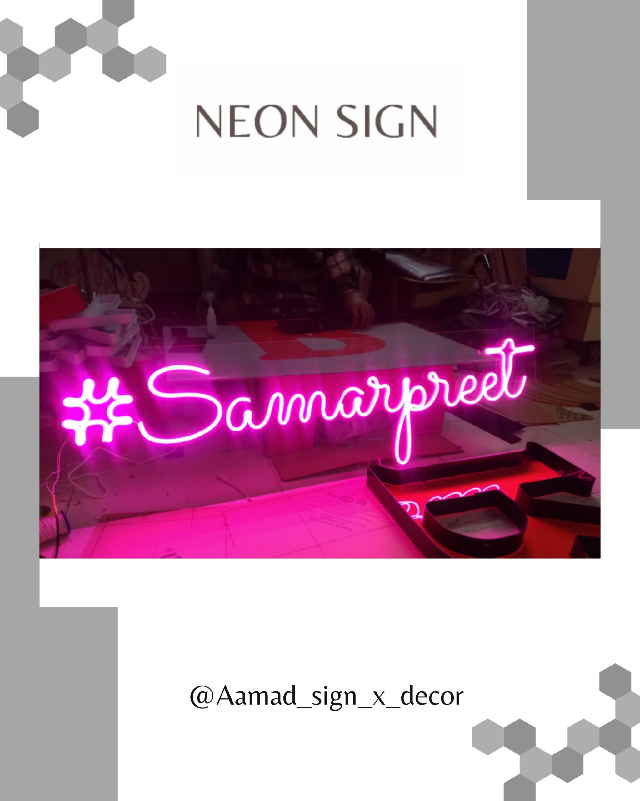 neon sign for client, nicely done by team, great neon services at Aamad.