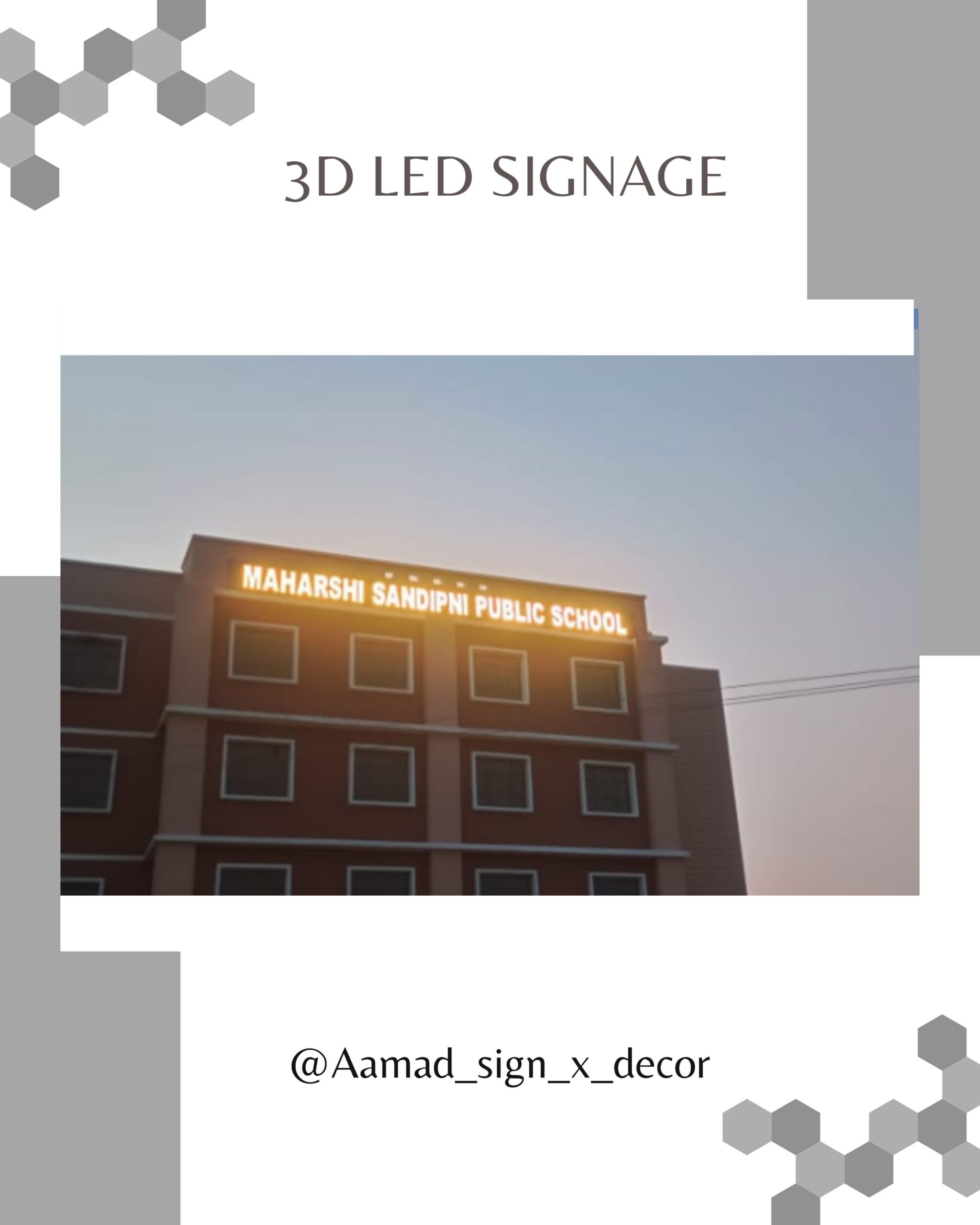 2 feet height acrylic led letters installed for renowned school. at jalalpur, varanasi