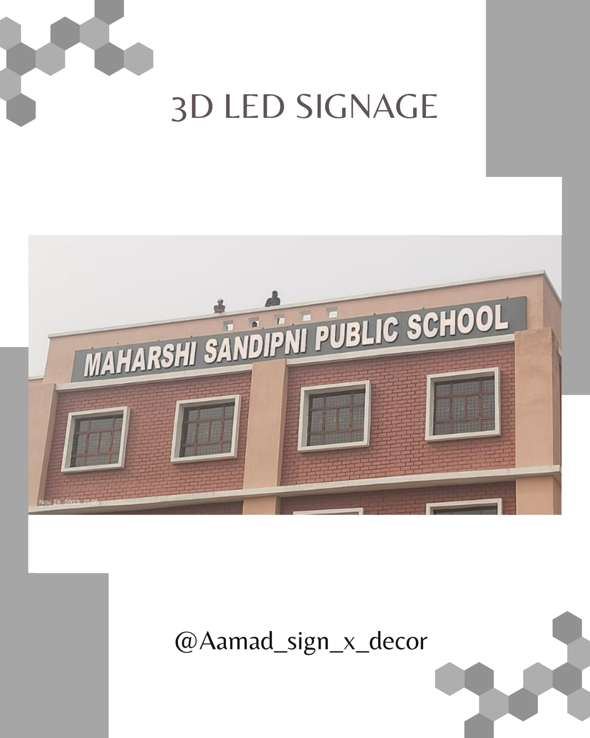 2 feet height acrylic led letters installed for renowned school. at jalalpur, varanasi