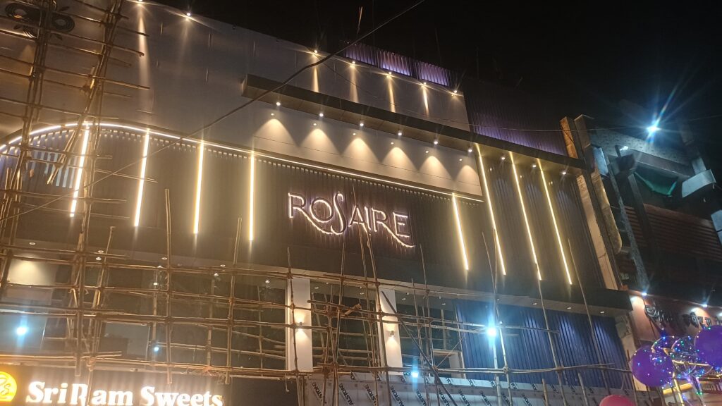 creative backlight ss letter installed for client at varanasi, U.P.