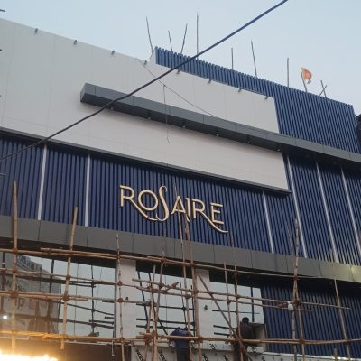 creative backlight ss letters installed for client at varanasi, U.P.