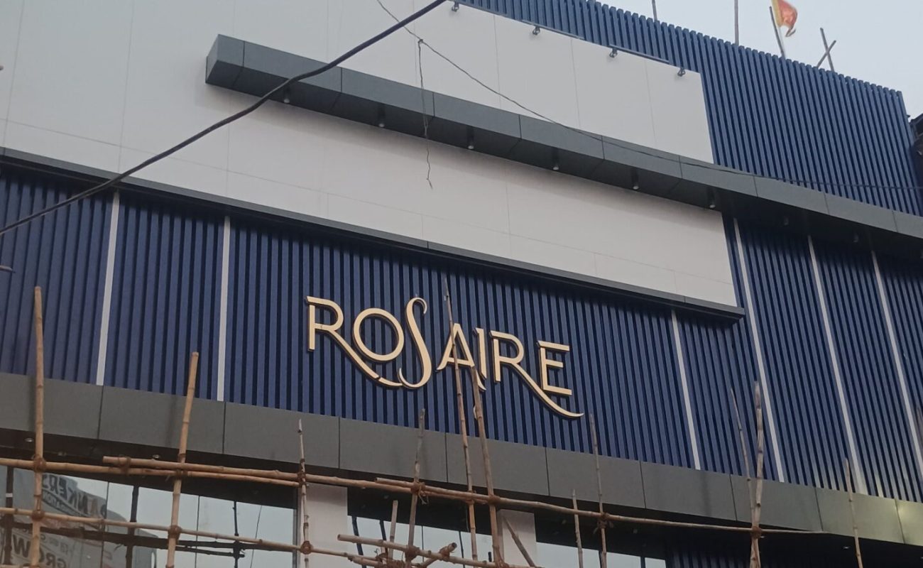 creative backlight ss letters installed for client at varanasi, U.P.