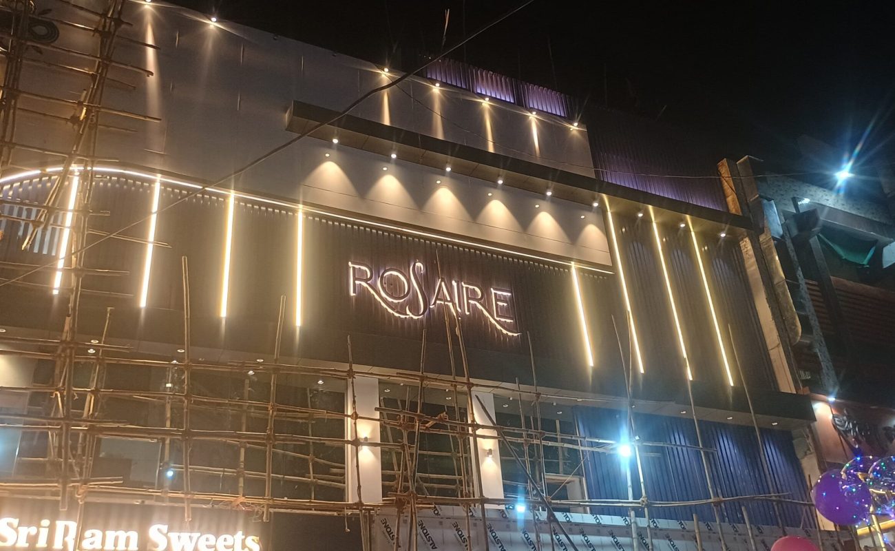 creative backlight ss letter installed for client at varanasi, U.P.